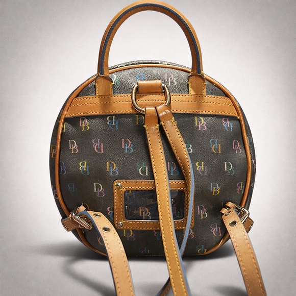 DOONEY & BOURKE Vintage Multicolor DB Round Mini Backpack Rainbow Zipper | EUC - Picture 2 of 8